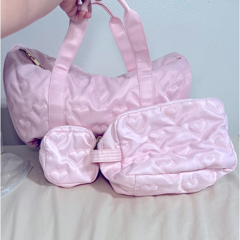 Stoney Clover Lane x Target Pink Heart Embroidered Duffle Bag Bundle
